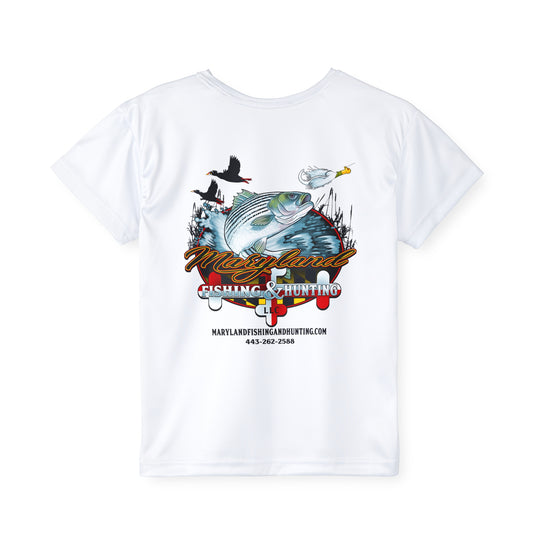 White Youth Performance T Shirt