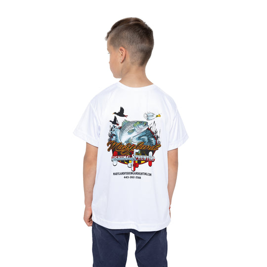 White Youth Performance T Shirt